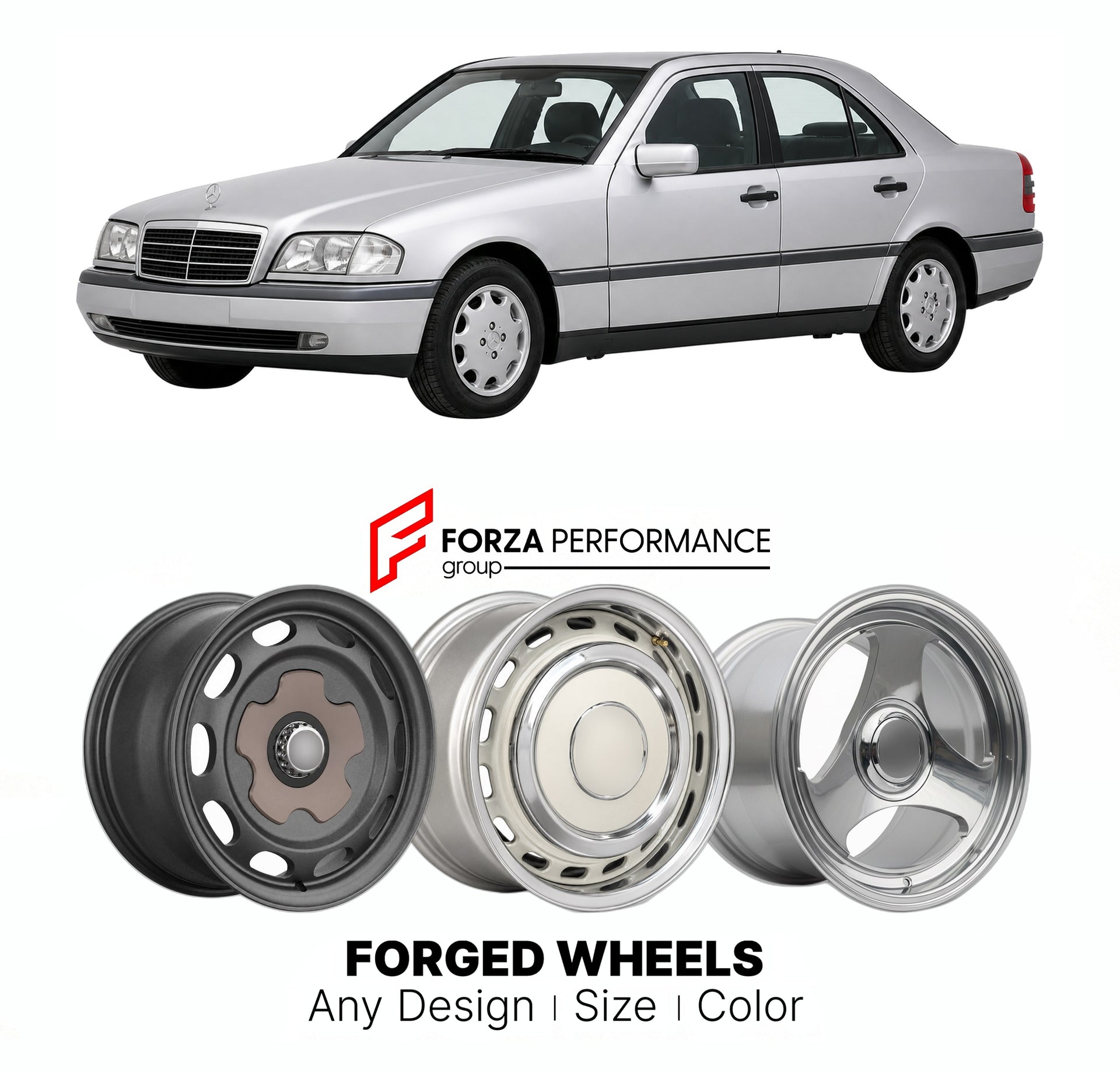CUSTOM CLASSIC VINTAGE RESTOMOD RETRO OLD SCHOOL FORGED WHEELS RIMS for MERCEDES-BENZ C-CLASS COMPACT W202 1993 - 2000

Custom forged wheels for Mercedes-Benz C-Class Compact W202 1993 - 2000. Classic, vintage, restomod wheel designs made to order in custom sizes, offsets, colors and finishes.

We manufacture premium quality forged wheels rims for Mercedes-Benz C-Class Compact W202 1993 - 2000 in any design, size, color.

THIS WHEEL DESIGN CAN BE CUSTOM-MADE FOR YOUR CAR IN ANY SIZE AND COLOR OPTIONS
Availa
