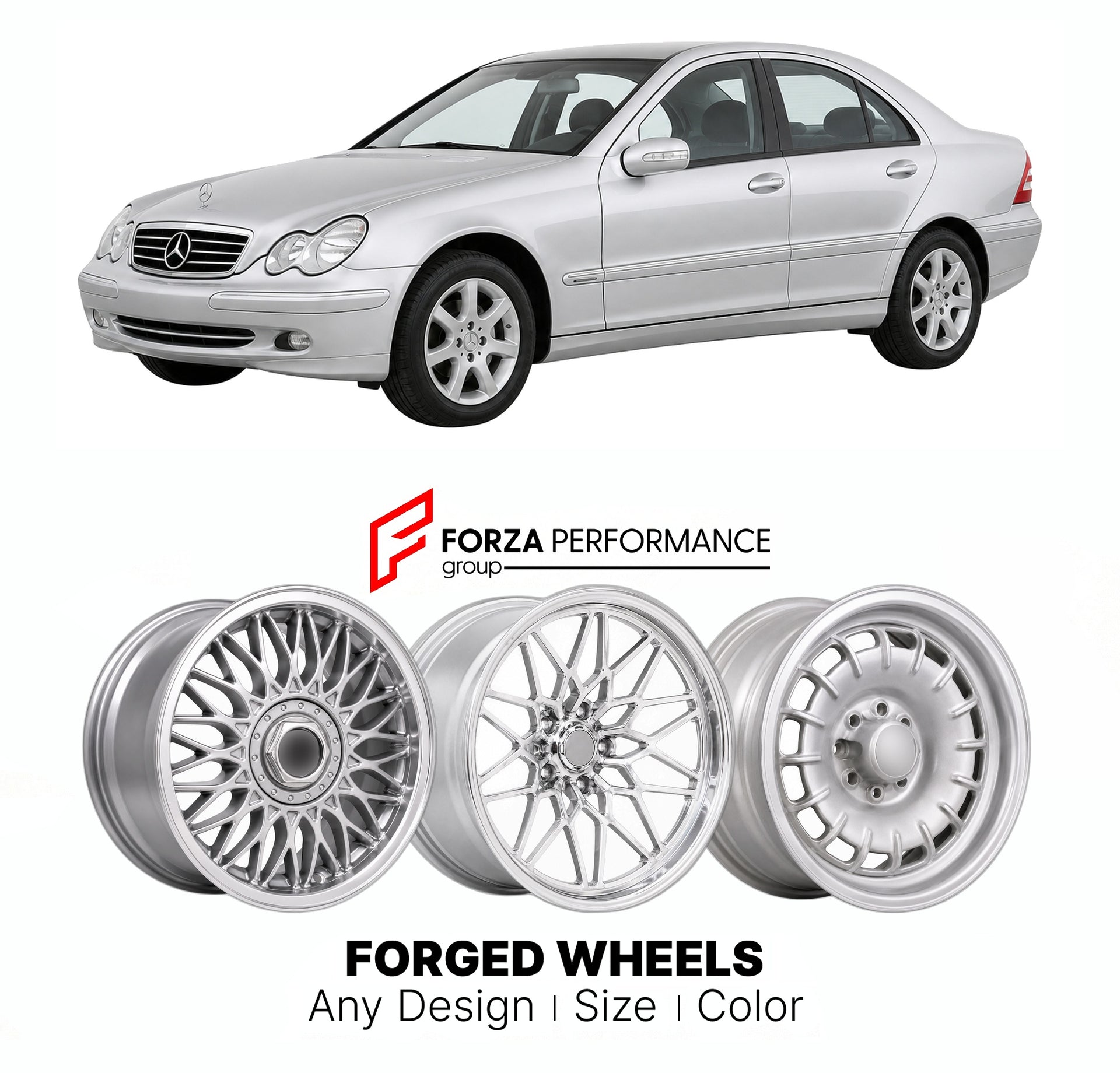 CUSTOM CLASSIC VINTAGE RESTOMOD RETRO OLD SCHOOL FORGED WHEELS RIMS for MERCEDES-BENZ C-CLASS COMPACT W203 2000 - 2007

Custom forged wheels for Mercedes-Benz C-Class Compact W203 2000 - 2007. Classic, vintage, restomod wheel designs made to order in custom sizes, offsets, colors and finishes.

We manufacture premium quality forged wheels rims for Mercedes-Benz C-Class Compact W203 2000 - 2007 in any design, size, color.

THIS WHEEL DESIGN CAN BE CUSTOM-MADE FOR YOUR CAR IN ANY SIZE AND COLOR OPTIONS
Availa