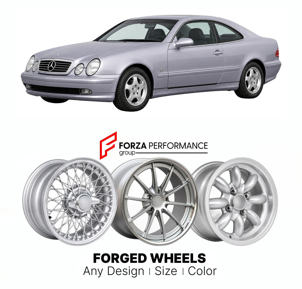 CUSTOM CLASSIC VINTAGE RESTOMOD RETRO OLD SCHOOL FORGED WHEELS RIMS for MERCEDES-BENZ CLK SPORT COUPE A208 CABRIOLET 1998 - 2003

Custom forged wheels for Mercedes-Benz CLK Sport Coupe A208 Cabriolet 1998 - 2003. Classic, vintage, restomod wheel designs made to order in custom sizes, offsets, colors and finishes.

We manufacture premium quality forged wheels rims for Mercedes-Benz CLK Sport Coupe A208 Cabriolet 1998 - 2003 in any design, size, color.

THIS WHEEL DESIGN CAN BE CUSTOM-MADE FOR YOUR CAR IN ANY