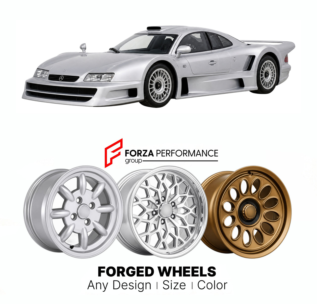 CUSTOM CLASSIC VINTAGE RESTOMOD RETRO OLD SCHOOL FORGED WHEELS RIMS for MERCEDES-BENZ CLK SPORT COUPE GTR 1998 - 1999

Custom forged wheels for Mercedes-Benz CLK Sport Coupe GTR 1998 - 1999. Classic, vintage, restomod wheel designs made to order in custom sizes, offsets, colors and finishes.

We manufacture premium quality forged wheels rims for Mercedes-Benz CLK Sport Coupe GTR 1998 - 1999 in any design, size, color.

THIS WHEEL DESIGN CAN BE CUSTOM-MADE FOR YOUR CAR IN ANY SIZE AND COLOR OPTIONS
Available