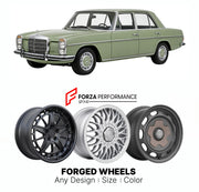 CUSTOM CLASSIC VINTAGE RESTOMOD RETRO OLD SCHOOL FORGED WHEELS RIMS for MERCEDES-BENZ E-CLASS W114 W115 STROKE-8 1968 - 1976

Custom forged wheels for Mercedes-Benz E-Class W114 W115 Stroke-8 1968 - 1976. Classic, vintage, restomod wheel designs made to order in custom sizes, offsets, colors and finishes.

We manufacture premium quality forged wheels rims for Mercedes-Benz E-Class W114 W115 Stroke-8 1968 - 1976 in any design, size, color.

THIS WHEEL DESIGN CAN BE CUSTOM-MADE FOR YOUR CAR IN ANY SIZE AND CO