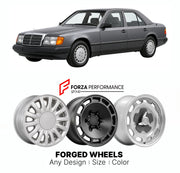 CUSTOM CLASSIC VINTAGE RESTOMOD RETRO OLD SCHOOL FORGED WHEELS RIMS for MERCEDES-BENZ E-CLASS W124 1984 - 1995

Custom forged wheels for Mercedes-Benz E-Class W124 1984 - 1995. Classic, vintage, restomod wheel designs made to order in custom sizes, offsets, colors and finishes.

We manufacture premium quality forged wheels rims for Mercedes-Benz E-Class W124 1984 - 1995 in any design, size, color.

THIS WHEEL DESIGN CAN BE CUSTOM-MADE FOR YOUR CAR IN ANY SIZE AND COLOR OPTIONS
Available in monoblock, 2-piec