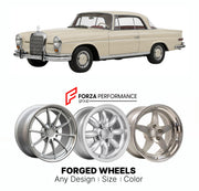 CUSTOM CLASSIC VINTAGE RESTOMOD RETRO OLD SCHOOL FORGED WHEELS RIMS for MERCEDES-BENZ FINTAIL COUPE W111 W112 1959 - 1971

Custom forged wheels for Mercedes-Benz Fintail Coupe W111 W112 1959 - 1971. Classic, vintage, restomod wheel designs made to order in custom sizes, offsets, colors and finishes.

We manufacture premium quality forged wheels rims for Mercedes-Benz Fintail Coupe W111 W112 1959 - 1971 in any design, size, color.

THIS WHEEL DESIGN CAN BE CUSTOM-MADE FOR YOUR CAR IN ANY SIZE AND COLOR OPTIO