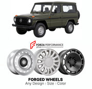 CUSTOM CLASSIC VINTAGE RESTOMOD RETRO OLD SCHOOL FORGED WHEELS RIMS for MERCEDES-BENZ G-CLASS W460 W461 W463 1979 - 2000

Custom forged wheels for Mercedes-Benz G-Class W460 W461 W463 1979 - 2000. Classic, vintage, restomod wheel designs made to order in custom sizes, offsets, colors and finishes.

We manufacture premium quality forged wheels rims for Mercedes-Benz G-Class W460 W461 W463 1979 - 2000 in any design, size, color.

THIS WHEEL DESIGN CAN BE CUSTOM-MADE FOR YOUR CAR IN ANY SIZE AND COLOR OPTIONS
