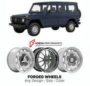 CUSTOM CLASSIC VINTAGE RESTOMOD RETRO OLD SCHOOL FORGED WHEELS RIMS for MERCEDES-BENZ G-CLASS W461 PROFESSIONAL 1992 - 2001

Custom forged wheels for Mercedes-Benz G-Class W461 Professional 1992 - 2001. Classic, vintage, restomod wheel designs made to order in custom sizes, offsets, colors and finishes.

We manufacture premium quality forged wheels rims for Mercedes-Benz G-Class W461 Professional 1992 - 2001 in any design, size, color.

THIS WHEEL DESIGN CAN BE CUSTOM-MADE FOR YOUR CAR IN ANY SIZE AND COLOR