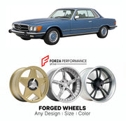 CUSTOM CLASSIC VINTAGE RESTOMOD RETRO OLD SCHOOL FORGED WHEELS RIMS for MERCEDES-BENZ SLC C107 1971 - 1981

Custom forged wheels for Mercedes-Benz SLC C107 1971 - 1981. Classic, vintage, restomod wheel designs made to order in custom sizes, offsets, colors and finishes.

We manufacture premium quality forged wheels rims for Mercedes-Benz SLC C107 1971 - 1981 in any design, size, color.

THIS WHEEL DESIGN CAN BE CUSTOM-MADE FOR YOUR CAR IN ANY SIZE AND COLOR OPTIONS
Available in monoblock, 2-piece, 3-piece, 
