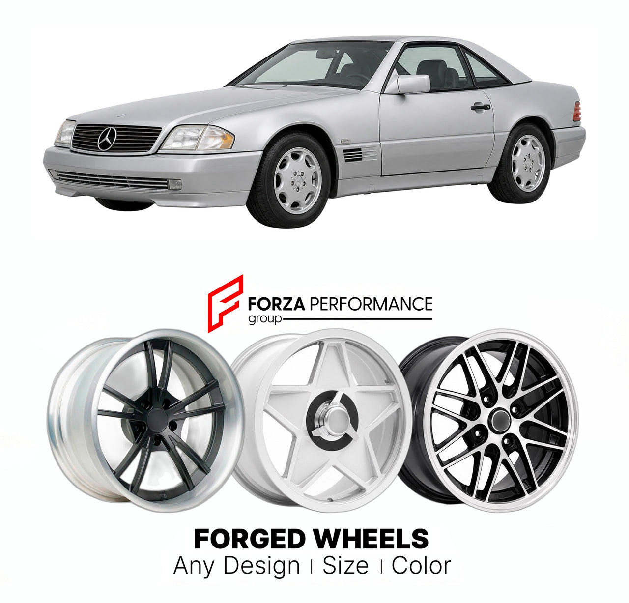 CUSTOM CLASSIC VINTAGE RESTOMOD RETRO OLD SCHOOL FORGED WHEELS RIMS for MERCEDES-BENZ SL SLK R129 1989 - 2001

Custom forged wheels for Mercedes-Benz SL SLK R129 1989 - 2001. Classic, vintage, restomod wheel designs made to order in custom sizes, offsets, colors and finishes.

We manufacture premium quality forged wheels rims for Mercedes-Benz SL SLK R129 1989 - 2001 in any design, size, color.

THIS WHEEL DESIGN CAN BE CUSTOM-MADE FOR YOUR CAR IN ANY SIZE AND COLOR OPTIONS
Available in monoblock, 2-piece, 