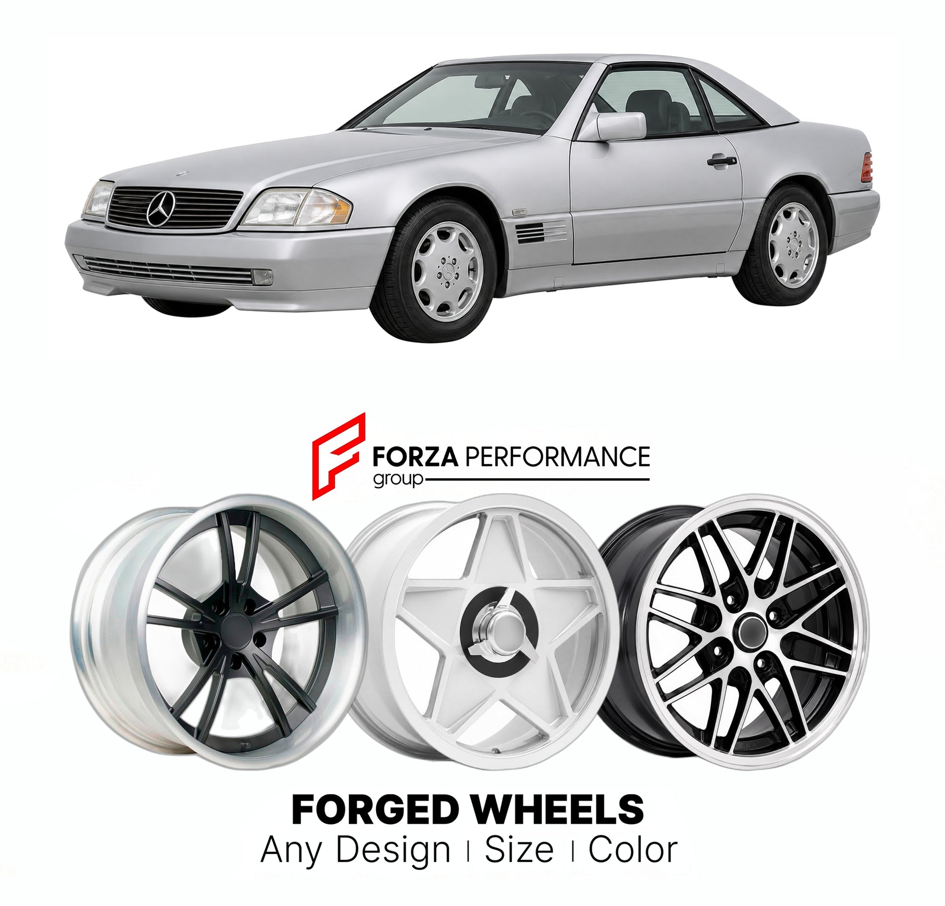 CUSTOM CLASSIC VINTAGE RESTOMOD RETRO OLD SCHOOL FORGED WHEELS RIMS for MERCEDES-BENZ SL SLK R129 1989 - 2001

Custom forged wheels for Mercedes-Benz SL SLK R129 1989 - 2001. Classic, vintage, restomod wheel designs made to order in custom sizes, offsets, colors and finishes.

We manufacture premium quality forged wheels rims for Mercedes-Benz SL SLK R129 1989 - 2001 in any design, size, color.

THIS WHEEL DESIGN CAN BE CUSTOM-MADE FOR YOUR CAR IN ANY SIZE AND COLOR OPTIONS
Available in monoblock, 2-piece, 