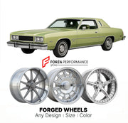 CUSTOM CLASSIC VINTAGE RESTOMOD RETRO OLD SCHOOL FORGED WHEELS RIMS for MERCURY COUGAR 1977 - 1979
Custom forged wheels for classic American muscle cars. Ideal for restomod builds, vintage restorations, and show cars. Deep dish and retro styling available.

We manufacture premium quality forged wheels rims for Mercury Cougar 1977 - 1979 in any design, size, color.

THIS WHEEL DESIGN CAN BE CUSTOM-MADE FOR YOUR CAR IN ANY SIZE AND COLOR OPTIONS
Available in monoblock, 2-piece, 3-piece, duoblock, beadlock
3D 