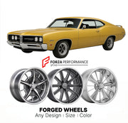 CUSTOM CLASSIC VINTAGE RESTOMOD RETRO OLD SCHOOL FORGED WHEELS RIMS for MERCURY CYCLONE SPOILER 1970 - 1971
Custom forged wheels for classic American muscle cars. Ideal for restomod builds, vintage restorations, and show cars. Deep dish and retro styling available.

We manufacture premium quality forged wheels rims for Mercury Cyclone Spoiler 1970 - 1971 in any design, size, color.

THIS WHEEL DESIGN CAN BE CUSTOM-MADE FOR YOUR CAR IN ANY SIZE AND COLOR OPTIONS
Available in monoblock, 2-piece, 3-piece, duob