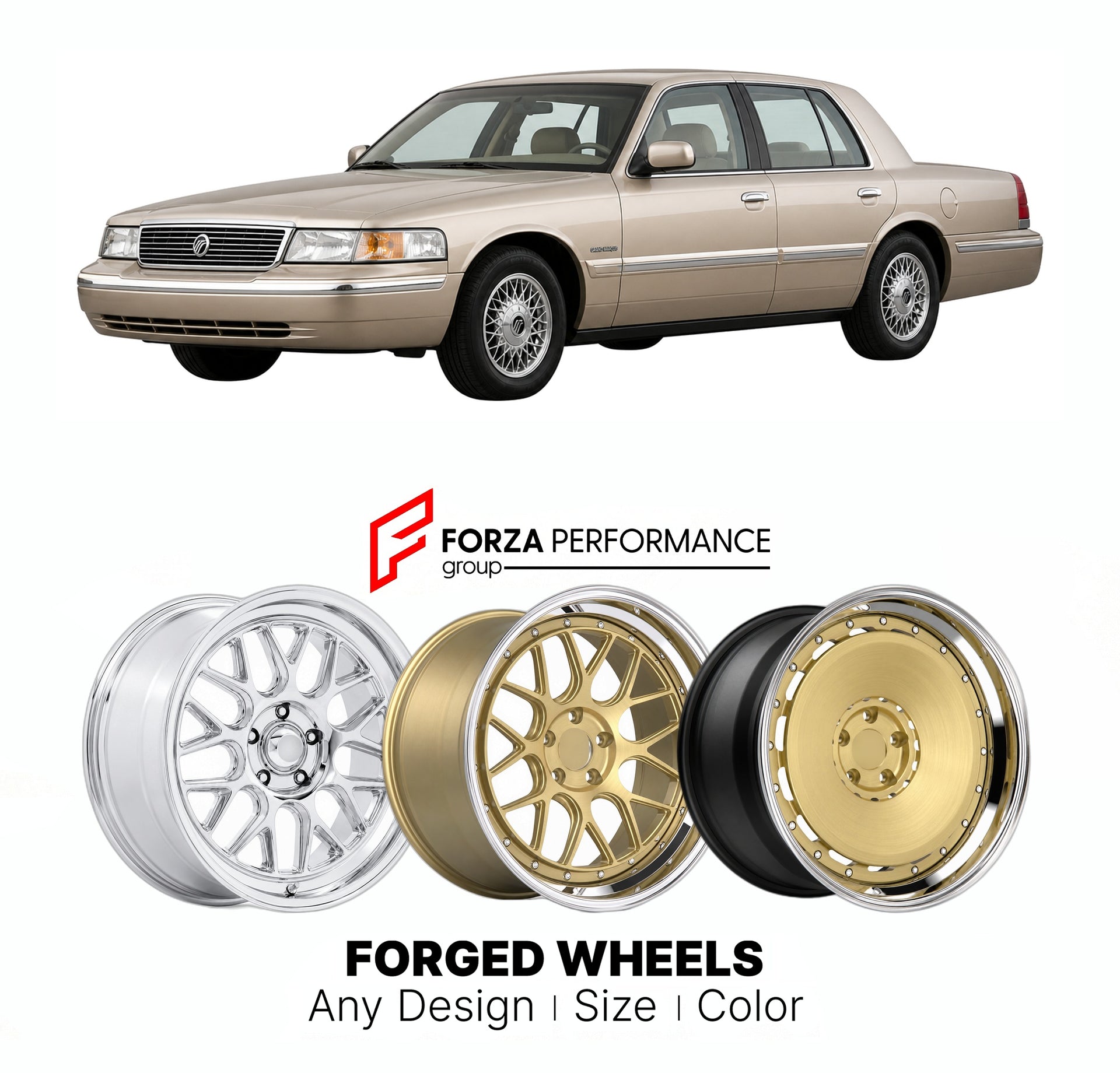 FORGED WHEELS RIMS for MERCURY GRAND MARQUIS 1992 - 2011

Custom forged wheels for Mercury Grand Marquis 1992 - 2011. Made-to-order monoblock, 2-piece and 3-piece rims in custom sizes, offsets, colors and finishes with guaranteed fitment.

We manufacture premium quality forged wheels rims for Mercury Grand Marquis 1992 - 2011 in any design, size, color.

THIS WHEEL DESIGN CAN BE CUSTOM-MADE FOR YOUR CAR IN ANY SIZE AND COLOR OPTIONS
Available in monoblock, 2-piece, 3-piece, duoblock, beadlock
3D wheel rende