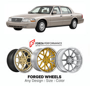 FORGED WHEELS RIMS for MERCURY GRAND MARQUIS GS PANTHER PLATFORM 1992 - 2011

Custom forged wheels for Mercury Grand Marquis GS Panther Platform 1992 - 2011. Made-to-order monoblock, 2-piece and 3-piece rims in custom sizes, offsets, colors and finishes with guaranteed fitment.

We manufacture premium quality forged wheels rims for Mercury Grand Marquis GS Panther Platform 1992 - 2011 in any design, size, color.

THIS WHEEL DESIGN CAN BE CUSTOM-MADE FOR YOUR CAR IN ANY SIZE AND COLOR OPTIONS
Available in mo