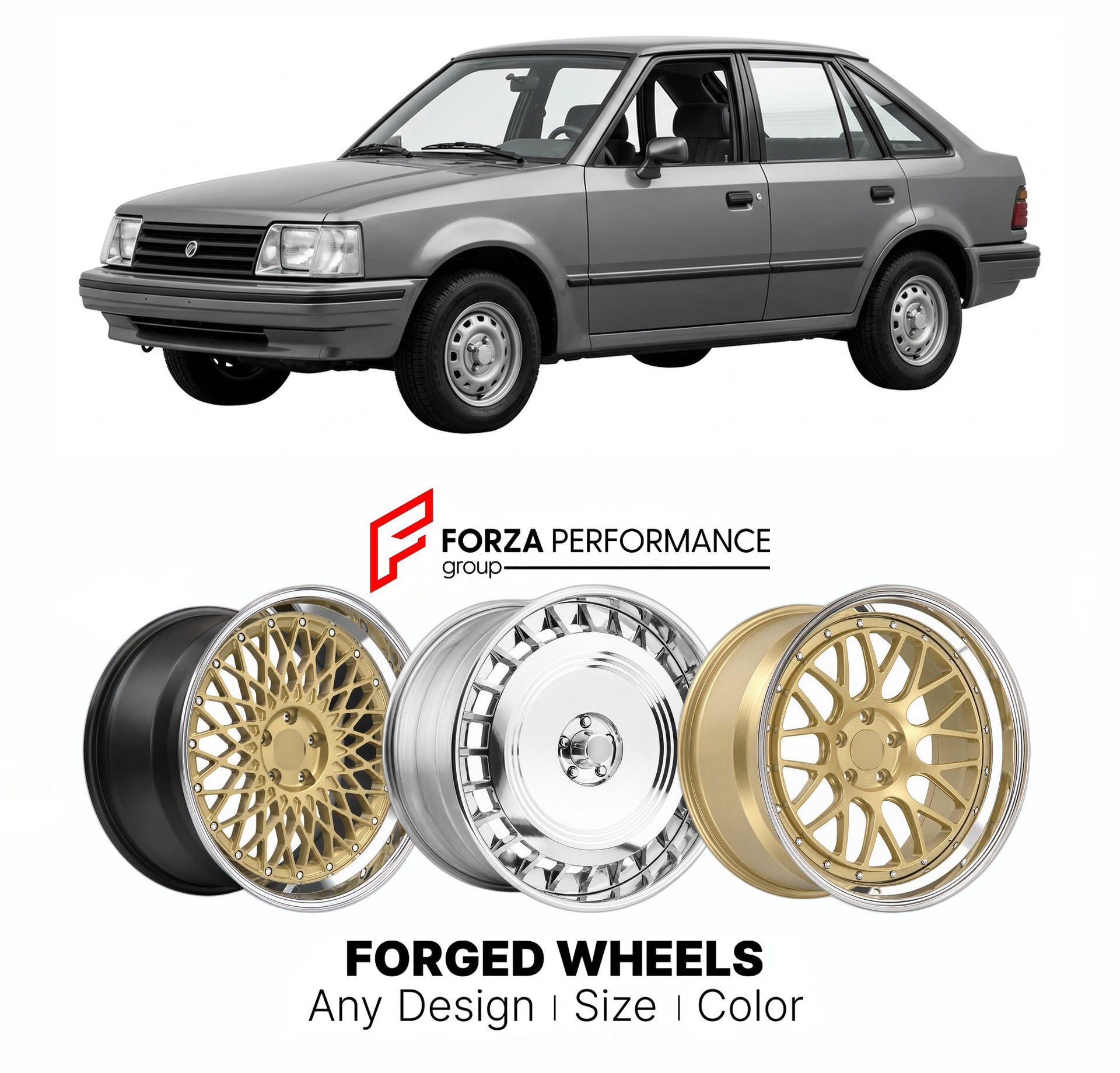 FORGED WHEELS RIMS for MERCURY LYNX 1990 - 1992

Custom forged wheels for Mercury Lynx 1990 - 1992. Made-to-order monoblock, 2-piece and 3-piece rims in custom sizes, offsets, colors and finishes with guaranteed fitment.

We manufacture premium quality forged wheels rims for Mercury Lynx 1990 - 1992 in any design, size, color.

THIS WHEEL DESIGN CAN BE CUSTOM-MADE FOR YOUR CAR IN ANY SIZE AND COLOR OPTIONS
Available in monoblock, 2-piece, 3-piece, duoblock, beadlock
3D wheel renderings are provided accordin