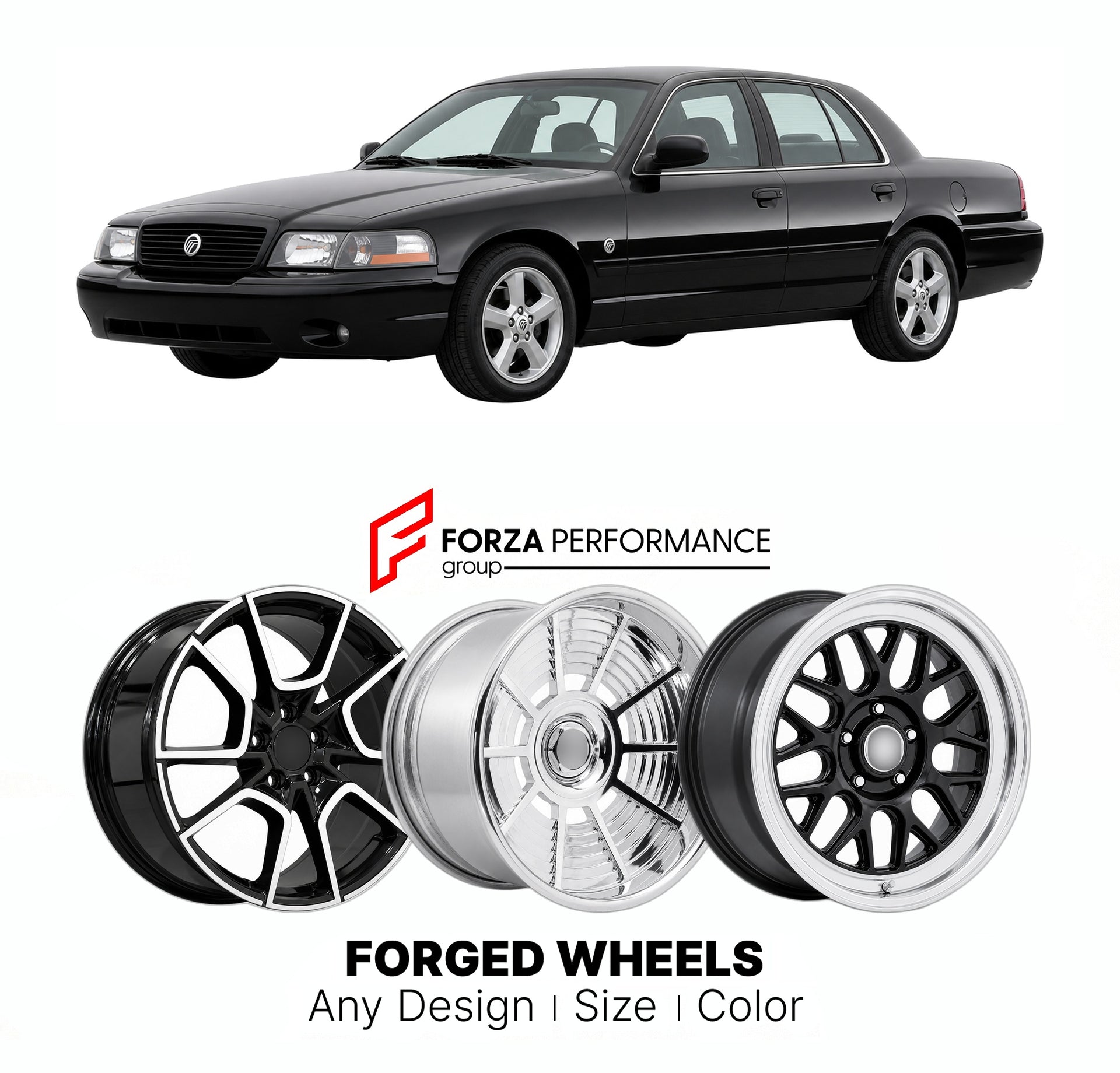 FORGED WHEELS RIMS for MERCURY MARAUDER BASE PANTHER PLATFORM 2003 - 2004

Custom forged wheels for Mercury Marauder Base Panther Platform 2003 - 2004. Made-to-order monoblock, 2-piece and 3-piece rims in custom sizes, offsets, colors and finishes with guaranteed fitment.

We manufacture premium quality forged wheels rims for Mercury Marauder Base Panther Platform 2003 - 2004 in any design, size, color.

THIS WHEEL DESIGN CAN BE CUSTOM-MADE FOR YOUR CAR IN ANY SIZE AND COLOR OPTIONS
Available in monoblock, 