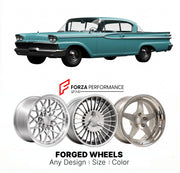 CUSTOM CLASSIC VINTAGE RESTOMOD RETRO OLD SCHOOL FORGED WHEELS RIMS for MERCURY PARK LANE 1959 - 1960
Custom forged wheels for classic American muscle cars. Ideal for restomod builds, vintage restorations, and show cars. Deep dish and retro styling available.

We manufacture premium quality forged wheels rims for Mercury Park Lane 1959 - 1960 in any design, size, color.

THIS WHEEL DESIGN CAN BE CUSTOM-MADE FOR YOUR CAR IN ANY SIZE AND COLOR OPTIONS
Available in monoblock, 2-piece, 3-piece, duoblock, beadlo
