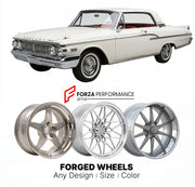 CUSTOM CLASSIC VINTAGE RESTOMOD RETRO OLD SCHOOL FORGED WHEELS RIMS for MERCURY S-55 1962 - 1967
Custom forged wheels for classic American muscle cars. Ideal for restomod builds, vintage restorations, and show cars. Deep dish and retro styling available.

We manufacture premium quality forged wheels rims for Mercury S-55 1962 - 1967 in any design, size, color.

THIS WHEEL DESIGN CAN BE CUSTOM-MADE FOR YOUR CAR IN ANY SIZE AND COLOR OPTIONS
Available in monoblock, 2-piece, 3-piece, duoblock, beadlock
3D whee