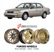 FORGED WHEELS RIMS for MERCURY TRACER 1997 - 1999

Custom forged wheels for Mercury Tracer 1997 - 1999. Made-to-order monoblock, 2-piece and 3-piece rims in custom sizes, offsets, colors and finishes with guaranteed fitment.

We manufacture premium quality forged wheels rims for Mercury Tracer 1997 - 1999 in any design, size, color.

THIS WHEEL DESIGN CAN BE CUSTOM-MADE FOR YOUR CAR IN ANY SIZE AND COLOR OPTIONS
Available in monoblock, 2-piece, 3-piece, duoblock, beadlock
3D wheel renderings are provided ac