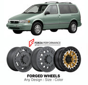 FORGED WHEELS RIMS for MERCURY VILLAGER 1993 - 2002

Custom forged wheels for Mercury Villager 1993 - 2002. Made-to-order monoblock, 2-piece and 3-piece rims in custom sizes, offsets, colors and finishes with guaranteed fitment.

We manufacture premium quality forged wheels rims for Mercury Villager 1993 - 2002 in any design, size, color.

THIS WHEEL DESIGN CAN BE CUSTOM-MADE FOR YOUR CAR IN ANY SIZE AND COLOR OPTIONS
Available in monoblock, 2-piece, 3-piece, duoblock, beadlock
3D wheel renderings are provi