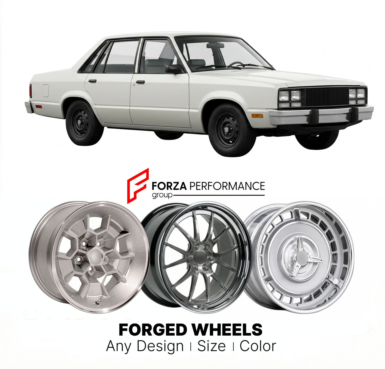 CUSTOM CLASSIC VINTAGE RESTOMOD RETRO OLD SCHOOL FORGED WHEELS RIMS for MERCURY ZEPHYR 1978 - 1983
Custom forged wheels for classic American muscle cars. Ideal for restomod builds, vintage restorations, and show cars. Deep dish and retro styling available.

We manufacture premium quality forged wheels rims for Mercury Zephyr 1978 - 1983 in any design, size, color.

THIS WHEEL DESIGN CAN BE CUSTOM-MADE FOR YOUR CAR IN ANY SIZE AND COLOR OPTIONS
Available in monoblock, 2-piece, 3-piece, duoblock, beadlock
3D 