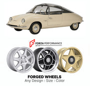 CUSTOM CLASSIC VINTAGE RESTOMOD RETRO OLD SCHOOL FORGED WHEELS RIMS for MESSERSCHMITT TG500 TIGER 1958 - 1961

Custom forged wheels for Messerschmitt Tg500 Tiger 1958 - 1961. Classic, vintage, restomod wheel designs made to order in custom sizes, offsets, colors and finishes.

We manufacture premium quality forged wheels rims for Messerschmitt Tg500 Tiger 1958 - 1961 in any design, size, color.

THIS WHEEL DESIGN CAN BE CUSTOM-MADE FOR YOUR CAR IN ANY SIZE AND COLOR OPTIONS
Available in monoblock, 2-piece, 