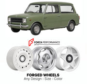 CUSTOM CLASSIC VINTAGE RESTOMOD RETRO OLD SCHOOL FORGED WHEELS RIMS for MINI CLASSIC CLUBMAN 1969 - 1980

Custom forged wheels for Mini Classic Clubman 1969 - 1980. Classic, vintage, restomod wheel designs made to order in custom sizes, offsets, colors and finishes.

We manufacture premium quality forged wheels rims for Mini Classic Clubman 1969 - 1980 in any design, size, color.

THIS WHEEL DESIGN CAN BE CUSTOM-MADE FOR YOUR CAR IN ANY SIZE AND COLOR OPTIONS
Available in monoblock, 2-piece, 3-piece, duoblo