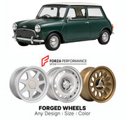 CUSTOM CLASSIC VINTAGE RESTOMOD RETRO OLD SCHOOL FORGED WHEELS RIMS for MINI CLASSIC COOPER S 1961 - 2000

Custom forged wheels for Mini Classic Cooper S 1961 - 2000. Classic, vintage, restomod wheel designs made to order in custom sizes, offsets, colors and finishes.

We manufacture premium quality forged wheels rims for Mini Classic Cooper S 1961 - 2000 in any design, size, color.

THIS WHEEL DESIGN CAN BE CUSTOM-MADE FOR YOUR CAR IN ANY SIZE AND COLOR OPTIONS
Available in monoblock, 2-piece, 3-piece, duo