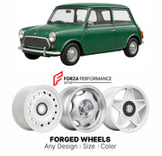 CUSTOM CLASSIC VINTAGE RESTOMOD RETRO OLD SCHOOL FORGED WHEELS RIMS for MINI CLASSIC ROVER 1986 - 2000

Custom forged wheels for Mini Classic Rover 1986 - 2000. Classic, vintage, restomod wheel designs made to order in custom sizes, offsets, colors and finishes.

We manufacture premium quality forged wheels rims for Mini Classic Rover 1986 - 2000 in any design, size, color.

THIS WHEEL DESIGN CAN BE CUSTOM-MADE FOR YOUR CAR IN ANY SIZE AND COLOR OPTIONS
Available in monoblock, 2-piece, 3-piece, duoblock, be