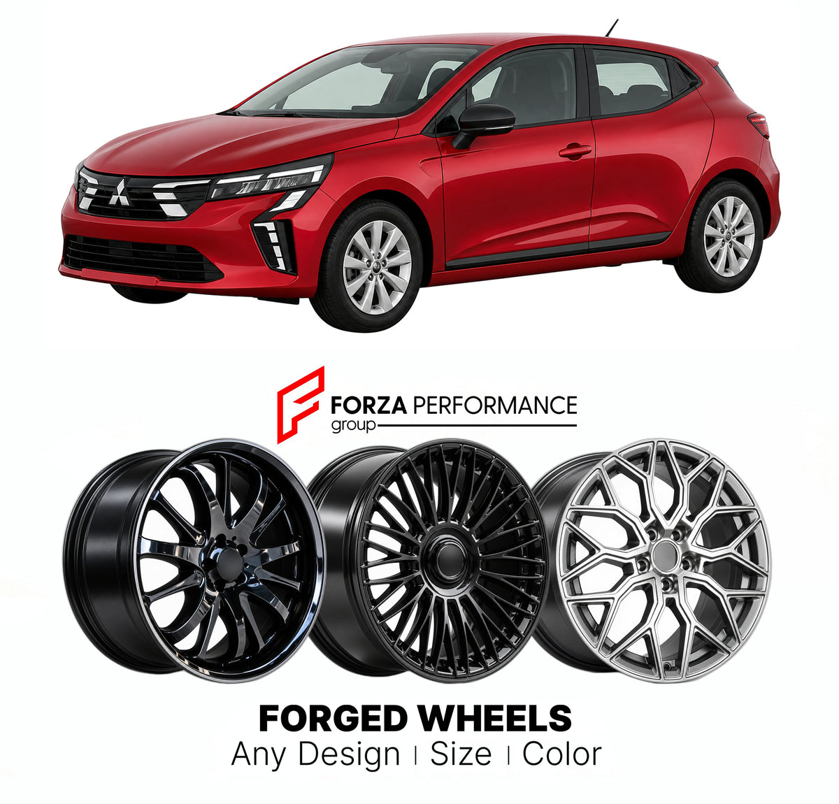 FORGED WHEELS RIMS for MITSUBISHI COLT RJA 2023+

Custom forged wheels for Mitsubishi Colt RJA 2023+. Made-to-order monoblock, 2-piece and 3-piece rims in custom sizes, offsets, colors and finishes with guaranteed fitment.

We manufacture premium quality forged wheels rims for Mitsubishi Colt RJA 2023+ in any design, size, color.

JDM WHEEL DESIGNS: our Japanese collection for sedans and wagons includes designs inspired by Weds Kranze, Wald, Leon Hardiritt, Vossen, Kuhl Racing, Aimgain, Work Wheels, TRD, SS