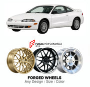 CUSTOM CLASSIC VINTAGE RESTOMOD RETRO OLD SCHOOL FORGED WHEELS RIMS for MITSUBISHI ECLIPSE D20 1989 - 1994

Custom forged wheels for Mitsubishi Eclipse D20 1989 - 1994. Classic, vintage, restomod and retro JDM wheel designs made to order in custom sizes, offsets, colors and finishes with guaranteed fitment.

We manufacture premium quality forged wheels rims for Mitsubishi Eclipse D20 1989 - 1994 in any design, size, color.

JDM WHEEL DESIGNS: our Japanese collection for sports cars and coupes includes desig