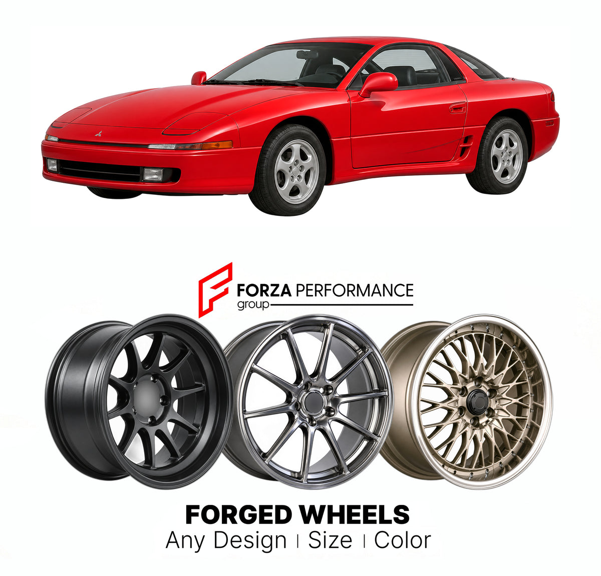 CUSTOM CLASSIC VINTAGE RESTOMOD RETRO OLD SCHOOL FORGED WHEELS RIMS for MITSUBISHI GTO 3000GT Z15A Z16A 1990 - 1993

Custom forged wheels for Mitsubishi GTO 3000GT Z15A Z16A 1990 - 1993. Classic, vintage, restomod and retro JDM wheel designs made to order in custom sizes, offsets, colors and finishes with guaranteed fitment.

We manufacture premium quality forged wheels rims for Mitsubishi GTO 3000GT Z15A Z16A 1990 - 1993 in any design, size, color.

JDM WHEEL DESIGNS: our Japanese collection for sports car