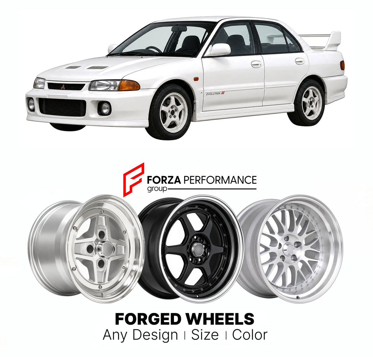CUSTOM CLASSIC VINTAGE RESTOMOD RETRO OLD SCHOOL FORGED WHEELS RIMS for MITSUBISHI LANCER EVOLUTION III CE9A 1995 - 1996

Custom forged wheels for Mitsubishi Lancer Evolution III CE9A 1995 - 1996. Classic, vintage, restomod and retro JDM wheel designs made to order in custom sizes, offsets, colors and finishes with guaranteed fitment.

We manufacture premium quality forged wheels rims for Mitsubishi Lancer Evolution III CE9A 1995 - 1996 in any design, size, color.

JDM WHEEL DESIGNS: our Japanese collection
