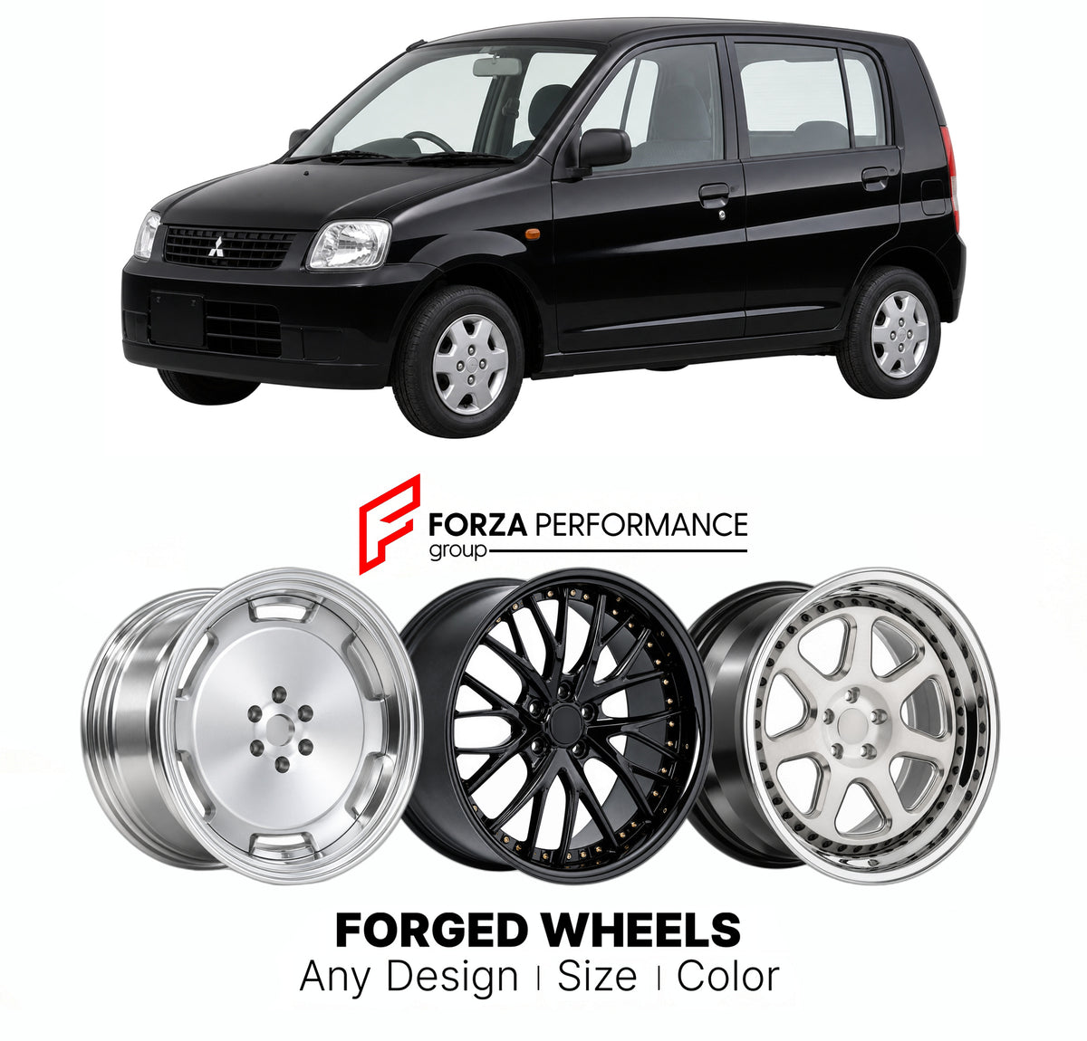 CUSTOM CLASSIC VINTAGE RESTOMOD RETRO OLD SCHOOL FORGED WHEELS RIMS for MITSUBISHI MINICA H40 1998 - 2011

Custom forged wheels for Mitsubishi Minica H40 1998 - 2011. Classic, vintage, restomod and retro JDM wheel designs made to order in custom sizes, offsets, colors and finishes with guaranteed fitment.

We manufacture premium quality forged wheels rims for Mitsubishi Minica H40 1998 - 2011 in any design, size, color.

JDM WHEEL DESIGNS: our Japanese collection for hatchbacks, kei cars and MPVs includes d
