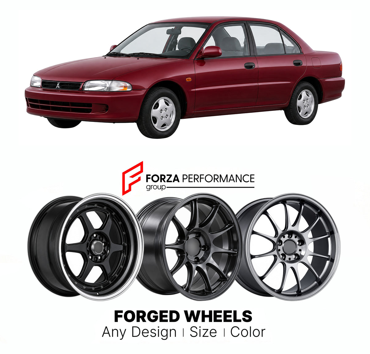 CUSTOM CLASSIC VINTAGE RESTOMOD RETRO OLD SCHOOL FORGED WHEELS RIMS for MITSUBISHI MIRAGE CJ CK CL CM 1995 - 2003

Custom forged wheels for Mitsubishi Mirage CJ CK CL CM 1995 - 2003. Classic, vintage, restomod and retro JDM wheel designs made to order in custom sizes, offsets, colors and finishes with guaranteed fitment.

We manufacture premium quality forged wheels rims for Mitsubishi Mirage CJ CK CL CM 1995 - 2003 in any design, size, color.

JDM WHEEL DESIGNS: our Japanese collection for hatchbacks, kei 