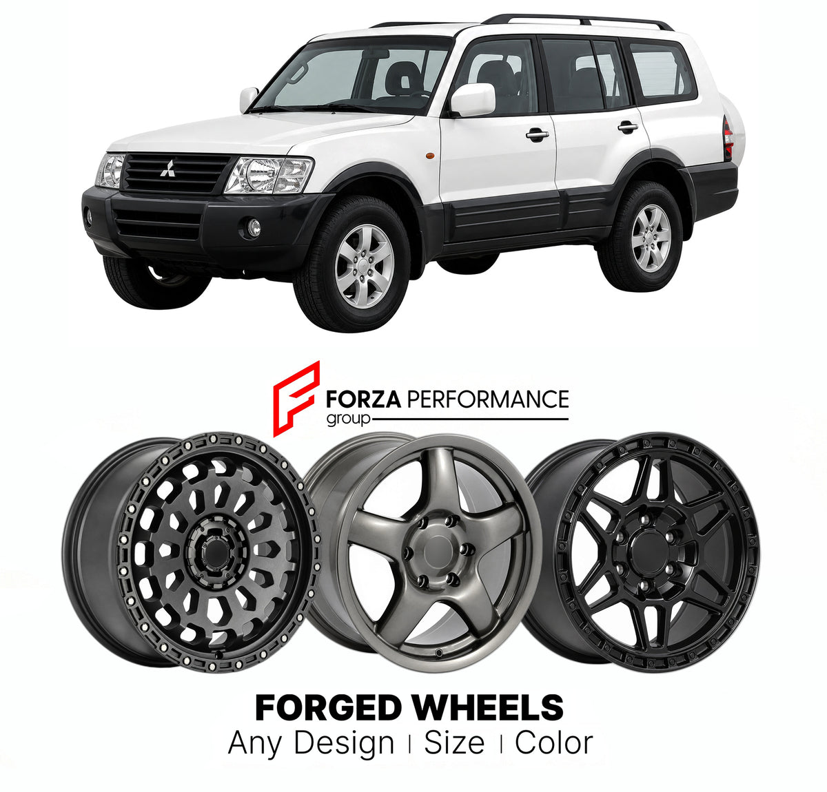 CUSTOM CLASSIC VINTAGE RESTOMOD RETRO OLD SCHOOL FORGED WHEELS RIMS for MITSUBISHI PAJERO MONTERO SHOGUN V60 V70 1999 - 2006

Custom forged wheels for Mitsubishi Pajero Montero Shogun V60 V70 1999 - 2006. Classic, vintage, restomod and retro JDM wheel designs made to order in custom sizes, offsets, colors and finishes with guaranteed fitment.

We manufacture premium quality forged wheels rims for Mitsubishi Pajero Montero Shogun V60 V70 1999 - 2006 in any design, size, color.

JDM WHEEL DESIGNS: our Japanes