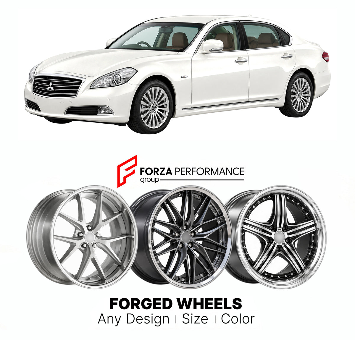 FORGED WHEELS RIMS for MITSUBISHI PROUDIA BY51 2012 - 2016

Custom forged wheels for Mitsubishi Proudia BY51 2012 - 2016. Made-to-order monoblock, 2-piece and 3-piece rims in custom sizes, offsets, colors and finishes with guaranteed fitment.

We manufacture premium quality forged wheels rims for Mitsubishi Proudia BY51 2012 - 2016 in any design, size, color.

JDM WHEEL DESIGNS: our Japanese collection for sedans and wagons includes designs inspired by Weds Kranze, Wald, Leon Hardiritt, Vossen, Kuhl Racing,