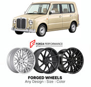FORGED WHEELS RIMS for MITSUOKA YUGA CUBE 2000 - 2001

Custom forged wheels for Mitsuoka Yuga Cube 2000 - 2001. Made-to-order monoblock, 2-piece and 3-piece rims in custom sizes, offsets, colors and finishes with guaranteed fitment.

We manufacture premium quality forged wheels rims for Mitsuoka Yuga Cube 2000 - 2001 in any design, size, color.

JDM WHEEL DESIGNS: our Japanese collection for hatchbacks, kei cars and MPVs includes designs inspired by Rays Volk Racing, Enkei, XXR, Rota, Work Wheels, Cosmis Ra
