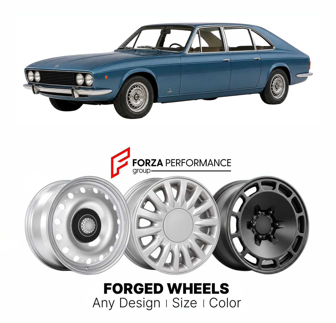 CUSTOM CLASSIC VINTAGE RESTOMOD RETRO OLD SCHOOL FORGED WHEELS RIMS for MONICA 560 1972 - 1974

Custom forged wheels for Monica 560 1972 - 1974. Classic, vintage, restomod wheel designs made to order in custom sizes, offsets, colors and finishes.

We manufacture premium quality forged wheels rims for Monica 560 1972 - 1974 in any design, size, color.

THIS WHEEL DESIGN CAN BE CUSTOM-MADE FOR YOUR CAR IN ANY SIZE AND COLOR OPTIONS
Available in monoblock, 2-piece, 3-piece, duoblock, beadlock
3D wheel renderin