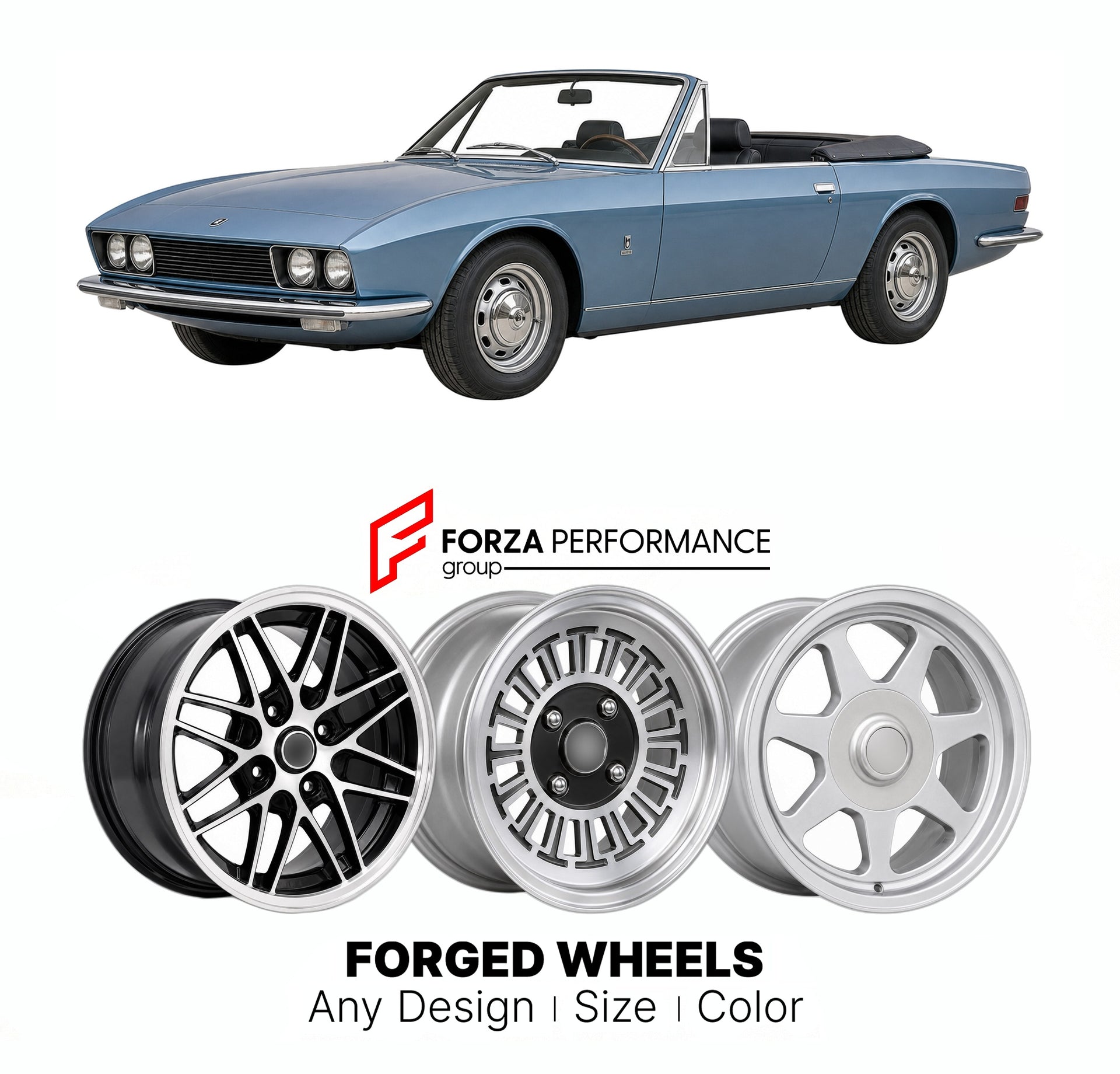 CUSTOM CLASSIC VINTAGE RESTOMOD RETRO OLD SCHOOL FORGED WHEELS RIMS for MONTEVERDI PALM BEACH 1975 - 1976

Custom forged wheels for Monteverdi Palm Beach 1975 - 1976. Classic, vintage, restomod wheel designs made to order in custom sizes, offsets, colors and finishes.

We manufacture premium quality forged wheels rims for Monteverdi Palm Beach 1975 - 1976 in any design, size, color.

THIS WHEEL DESIGN CAN BE CUSTOM-MADE FOR YOUR CAR IN ANY SIZE AND COLOR OPTIONS
Available in monoblock, 2-piece, 3-piece, duo