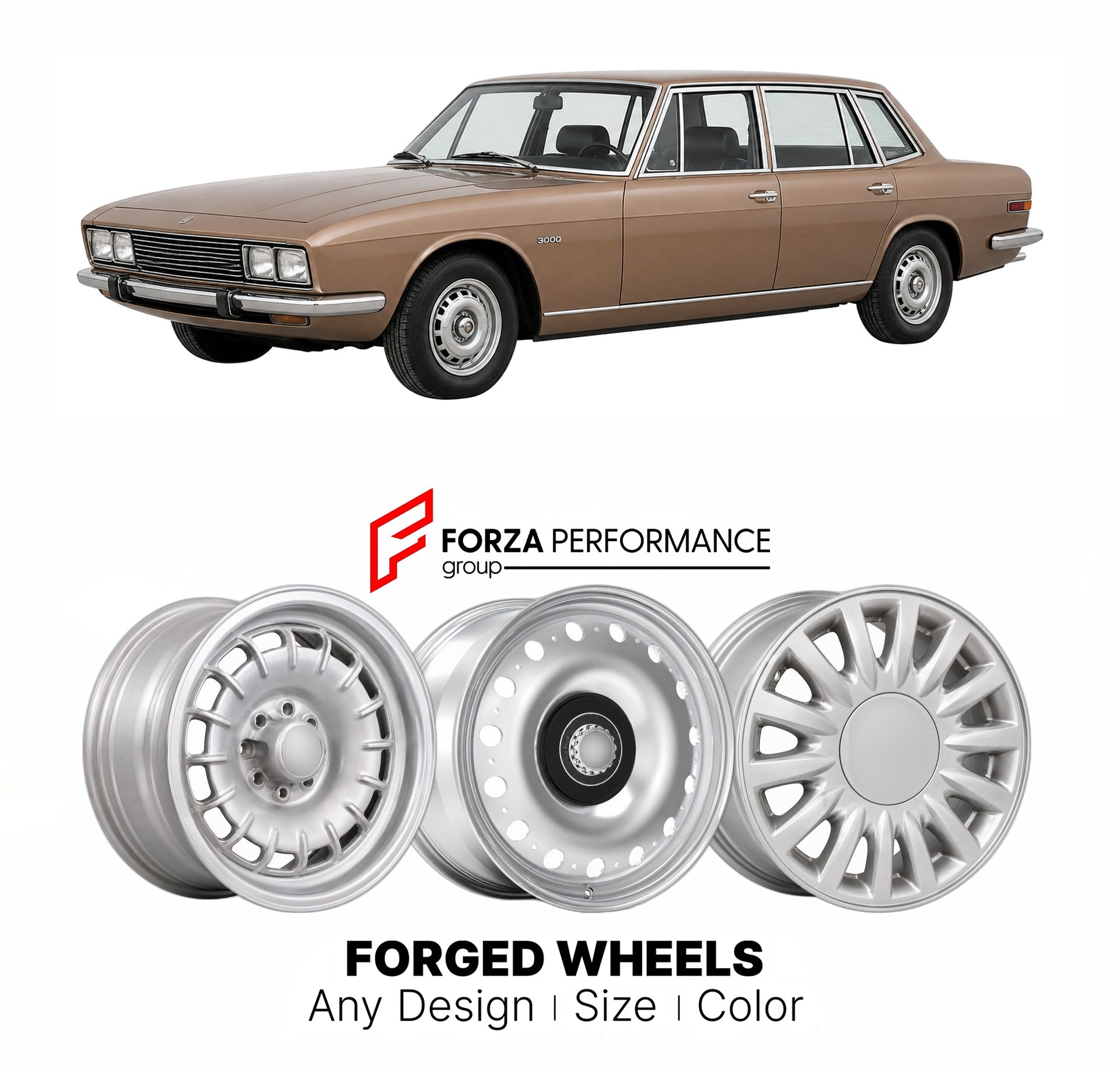 CUSTOM CLASSIC VINTAGE RESTOMOD RETRO OLD SCHOOL FORGED WHEELS RIMS for MONTEVERDI SIERRA 1977 - 1982

Custom forged wheels for Monteverdi Sierra 1977 - 1982. Classic, vintage, restomod wheel designs made to order in custom sizes, offsets, colors and finishes.

We manufacture premium quality forged wheels rims for Monteverdi Sierra 1977 - 1982 in any design, size, color.

THIS WHEEL DESIGN CAN BE CUSTOM-MADE FOR YOUR CAR IN ANY SIZE AND COLOR OPTIONS
Available in monoblock, 2-piece, 3-piece, duoblock, beadl