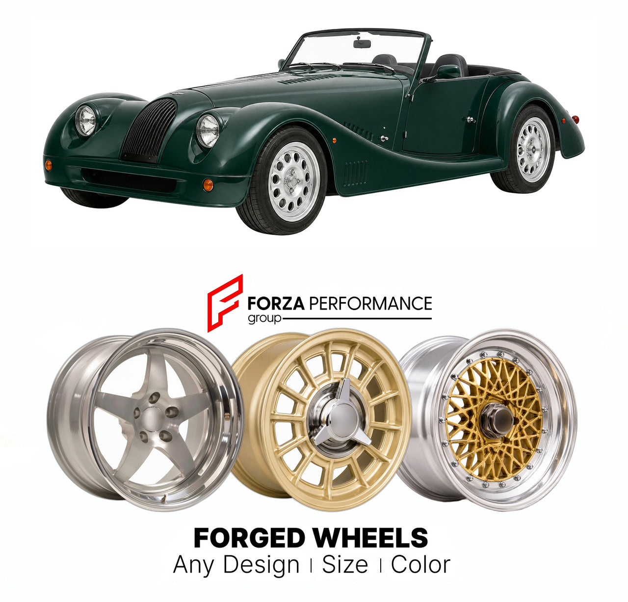 CUSTOM CLASSIC VINTAGE RESTOMOD RETRO OLD SCHOOL FORGED WHEELS RIMS for MORGAN AERO 8 2000 - 2010

Custom forged wheels for Morgan Aero 8 2000 - 2010. Classic, vintage, restomod wheel designs made to order in custom sizes, offsets, colors and finishes.

We manufacture premium quality forged wheels rims for Morgan Aero 8 2000 - 2010 in any design, size, color.

THIS WHEEL DESIGN CAN BE CUSTOM-MADE FOR YOUR CAR IN ANY SIZE AND COLOR OPTIONS
Available in monoblock, 2-piece, 3-piece, duoblock, beadlock
3D wheel