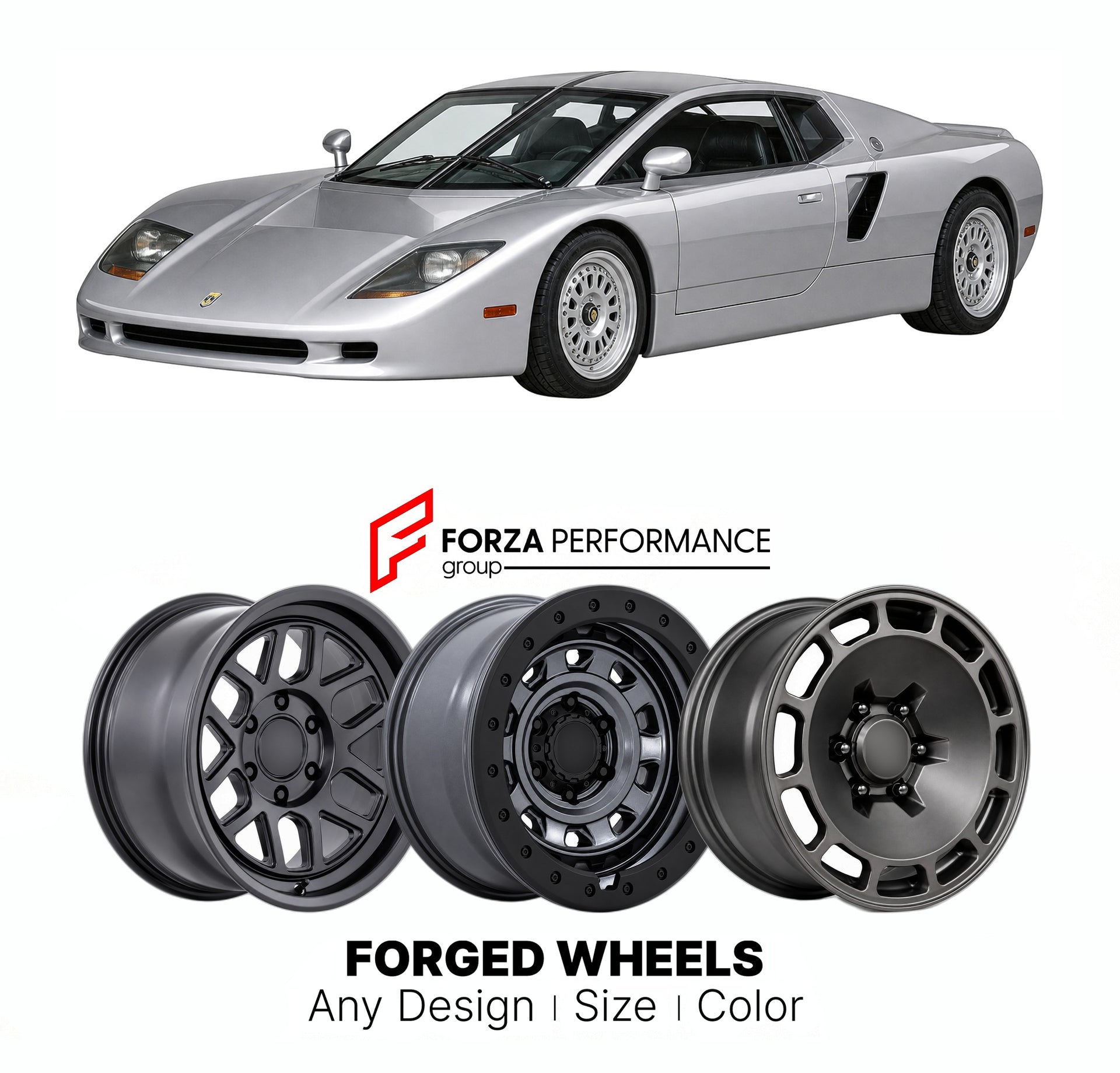FORGED WHEELS RIMS for MOSLER RAPTOR CONSULIER DERIVATIVE 1997 - 1998

Custom forged wheels for Mosler Raptor Consulier Derivative 1997 - 1998. Made-to-order monoblock, 2-piece and 3-piece rims in custom sizes, offsets, colors and finishes with guaranteed fitment.

We manufacture premium quality forged wheels rims for Mosler Raptor Consulier Derivative 1997 - 1998 in any design, size, color.

THIS WHEEL DESIGN CAN BE CUSTOM-MADE FOR YOUR CAR IN ANY SIZE AND COLOR OPTIONS
Available in monoblock, 2-piece, 3-p