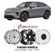Custom forged wheels for NIO EC6 2023+. Made-to-order monoblock, 2-piece and 3-piece wheels in custom sizes, offsets, colors and finishes with guaranteed vehicle fitment.

We manufacture premium quality forged wheels rims for NIO EC6 2023+ in any design, size, color.

THIS WHEEL DESIGN CAN BE CUSTOM-MADE FOR YOUR CAR IN ANY SIZE AND COLOR OPTIONS
Available in monoblock, 2-piece, 3-piece, duoblock, beadlock
3D wheel renderings are provided according to the exact dimensions and specifications requested by the