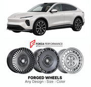 Custom forged wheels for NIO EC7 2023+. Made-to-order monoblock, 2-piece and 3-piece wheels in custom sizes, offsets, colors and finishes with guaranteed vehicle fitment.

We manufacture premium quality forged wheels rims for NIO EC7 2023+ in any design, size, color.

THIS WHEEL DESIGN CAN BE CUSTOM-MADE FOR YOUR CAR IN ANY SIZE AND COLOR OPTIONS
Available in monoblock, 2-piece, 3-piece, duoblock, beadlock
3D wheel renderings are provided according to the exact dimensions and specifications requested by the