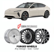 Custom forged wheels for NIO ET5 2022+. Made-to-order monoblock, 2-piece and 3-piece wheels in custom sizes, offsets, colors and finishes with guaranteed vehicle fitment.

We manufacture premium quality forged wheels rims for NIO ET5 2022+ in any design, size, color.

THIS WHEEL DESIGN CAN BE CUSTOM-MADE FOR YOUR CAR IN ANY SIZE AND COLOR OPTIONS
Available in monoblock, 2-piece, 3-piece, duoblock, beadlock
3D wheel renderings are provided according to the exact dimensions and specifications requested by the