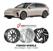 Custom forged wheels for NIO ET5 Touring 2023+. Made-to-order monoblock, 2-piece and 3-piece wheels in custom sizes, offsets, colors and finishes with guaranteed vehicle fitment.

We manufacture premium quality forged wheels rims for NIO ET5 Touring 2023+ in any design, size, color.

THIS WHEEL DESIGN CAN BE CUSTOM-MADE FOR YOUR CAR IN ANY SIZE AND COLOR OPTIONS
Available in monoblock, 2-piece, 3-piece, duoblock, beadlock
3D wheel renderings are provided according to the exact dimensions and specifications 