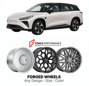 Custom forged wheels for Neta L 2024+. Made-to-order monoblock, 2-piece and 3-piece wheels in custom sizes, offsets, colors and finishes with guaranteed vehicle fitment.

We manufacture premium quality forged wheels rims for Neta L 2024+ in any design, size, color.

THIS WHEEL DESIGN CAN BE CUSTOM-MADE FOR YOUR CAR IN ANY SIZE AND COLOR OPTIONS
Available in monoblock, 2-piece, 3-piece, duoblock, beadlock
3D wheel renderings are provided according to the exact dimensions and specifications requested by the c