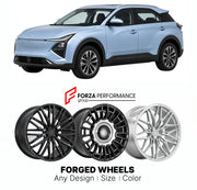 Custom forged wheels for Neta U U-II 2020+. Made-to-order monoblock, 2-piece and 3-piece wheels in custom sizes, offsets, colors and finishes with guaranteed vehicle fitment.

We manufacture premium quality forged wheels rims for Neta U U-II 2020+ in any design, size, color.

THIS WHEEL DESIGN CAN BE CUSTOM-MADE FOR YOUR CAR IN ANY SIZE AND COLOR OPTIONS
Available in monoblock, 2-piece, 3-piece, duoblock, beadlock
3D wheel renderings are provided according to the exact dimensions and specifications requeste