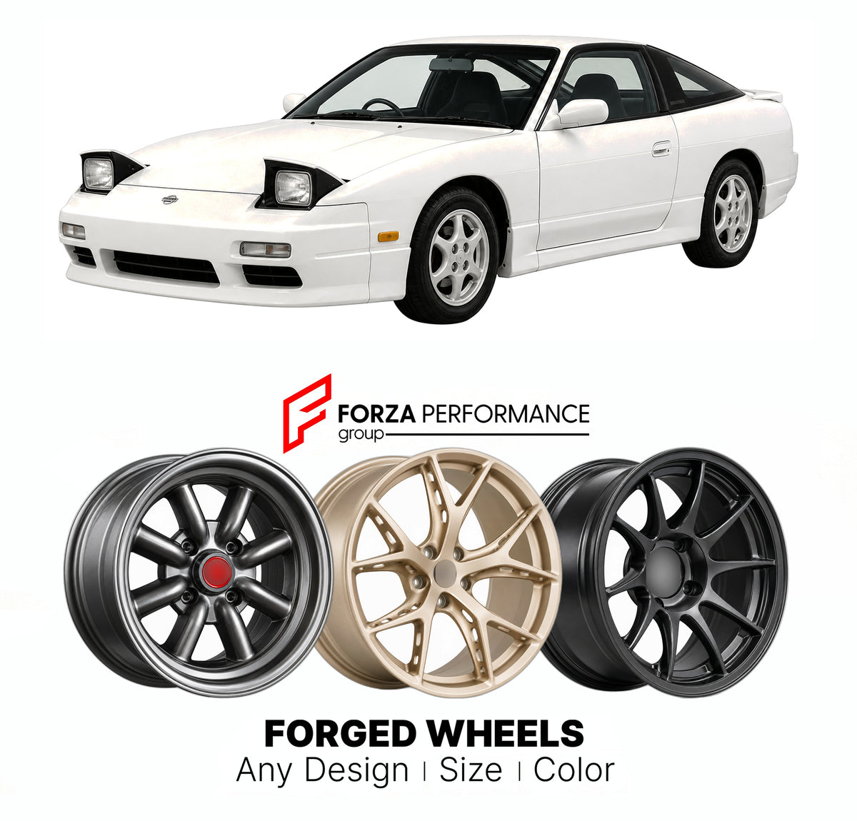 CUSTOM CLASSIC VINTAGE RESTOMOD RETRO OLD SCHOOL FORGED WHEELS RIMS for NISSAN 180SX RPS13 1989 - 1995

Custom forged wheels for Nissan 180SX RPS13 1989 - 1995. Classic, vintage, restomod and retro JDM wheel designs made to order in custom sizes, offsets, colors and finishes with guaranteed fitment.

We manufacture premium quality forged wheels rims for Nissan 180SX RPS13 1989 - 1995 in any design, size, color.

JDM WHEEL DESIGNS: our Japanese collection for sports cars and coupes includes designs inspired 