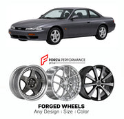 CUSTOM CLASSIC VINTAGE RESTOMOD RETRO OLD SCHOOL FORGED WHEELS RIMS for NISSAN 200SX S14 1995 - 1998

Custom forged wheels for Nissan 200SX S14 1995 - 1998. Classic, vintage, restomod and retro JDM wheel designs made to order in custom sizes, offsets, colors and finishes with guaranteed fitment.

We manufacture premium quality forged wheels rims for Nissan 200SX S14 1995 - 1998 in any design, size, color.

JDM WHEEL DESIGNS: our Japanese collection for sports cars and coupes includes designs inspired by Ray