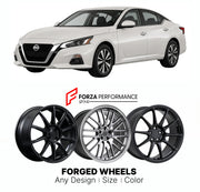 FORGED WHEELS RIMS for NISSAN ALTIMA L34 2018 - 2022

Custom forged wheels for Nissan Altima L34 2018 - 2022. Made-to-order monoblock, 2-piece and 3-piece rims in custom sizes, offsets, colors and finishes with guaranteed fitment.

We manufacture premium quality forged wheels rims for Nissan Altima L34 2018 - 2022 in any design, size, color.

JDM WHEEL DESIGNS: our Japanese collection for sports cars and coupes includes designs inspired by Rays Volk Racing, XXR, SSR, Enkei, Cosmis Racing, Rota, Liberty Walk